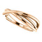 Free-Form Abstract Criss Cross Ring, 14k Rose Gold