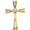 Five Diamond Cross 14k Yellow Gold Pendant