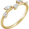 Petite Diamond Leaf Ring, 14k Yellow Gold (1/3 Ctw, Color GHI, Clarity, Size 5