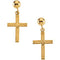 14k Yellow Gold Cross Dangle Earring