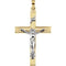 Two-Tone INRI Crucifix 14k Yellow and White Gold Pendant (29X19MM)