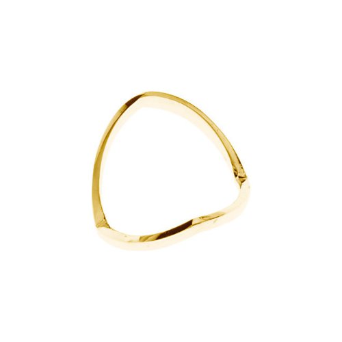 14k Yellow Gold V-Shape African Wedding Band, Size 6