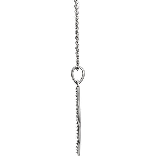 Diamond Angel Wing Necklace in Sterling Silver, 16-18" (1/5 Ctw, Color G-H, Clarity I1)