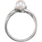 White Freshwater Cultured Pearl, Diamond Bypass Ring, Rhodium-Plated 14k White Gold (6.-6.50 mm)(.03Ctw, GH Color, I1 Clarity)