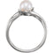 Platinum White Freshwater Cultured Pearl, Diamond Bypass Ring (6.0-6.5mm)(.03Ctw, GH Color, SI2-SI3 Clarity) Size 6.75