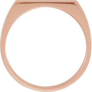 Men's 10k Rose Gold Brushed Rectangle Signet Ring (15x6mm)