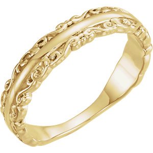 Scrollwork Stackable Ring, 14k Yellow Gold, Size 9