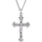 Fleur-de-Lis Crucifix Sterling Silver Pendant Necklace, 24" (32X22MM)