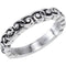 Antiqued Raised Scroll Design 3.8mm Stackable Sterling Silver Ring, Size 7