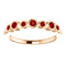 Created Chatham Ruby 7-Stone 3.25mm Ring, 14k Rose Gold, Size 7.5