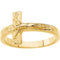 10K Yellow Gold Ladies Crucifix Chastity Ring, Size 8