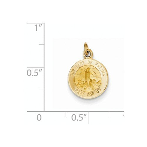 14k Yellow Gold Our Lady Of Fatima Medal Charm (18X12MM)