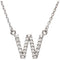 14k White Gold Diamond Alphabet Letter W Necklace (1/6 Cttw, GH Color, l1 Clarity), 16.25" to 18.50"