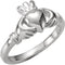 Boy's Girl's 14k White Gold Claddagh Ring, Size 5.75