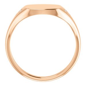 Diamond Closed Back Signet Ring, 10k Rose Gold (.05 Ctw G-H Color SI2-SI3 Clarity) Size 7.25