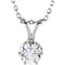 Diamond Solitaire Pendant Necklace, Rhodium Plate 14k White Gold, 18" (1/2 Ctw, GH Color, I1 Clarity)