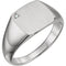 Men's Platinum Diamond Satin Signet Ring (.0075 Ct, G-H Color, SI2-SI3 Clarity)