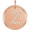 Diamond Initial "Z" Pendant, 14k Rose Gold (.08 Ctw, Color GH, Clarity I1)