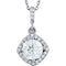 Diamond Halo Pendant Necklace, Rhodium Plate 14k White Gold, 18" (5/8 Cttw)