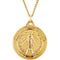 Rhodium Plated Sterling Silver 24k Gold-Plated Round Miraculous Medal Necklace, 24" (25 MM)