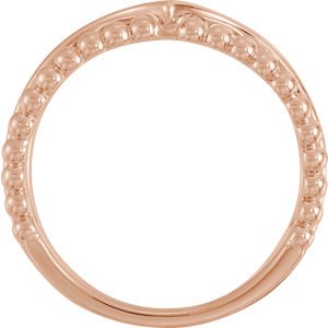 Negative Space Beaded 'V' Ring, 14k Rose Gold