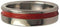 Red Grooved Pinstripe 5mm Comfort Fit Titanium Wedding Band, Size 6