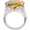 Rutilated Gold Quartz Ring, Sterling Silver Filigree, Size 8.5