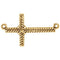 Rope-Trim Sideways Cross 14k Yellow Gold Pendant (11.3x20.15MM)