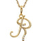 5-Stone Diamond Letter 'R' Initial 14k Yellow Gold Pendant Necklace, 18" (.03 Cttw, GH, I1)