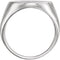 Men's Sterling Silver Brushed Signet Ring (18mm) Size 10.75