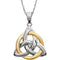 Two-Tone Celtic Pendant, 14k White and Yellow Gold