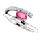 Pink Tourmaline and Diamond Bypass Ring, Rhodium-Plated 14k White Gold (.125 Ctw, G-H Color, I1 Clarity)