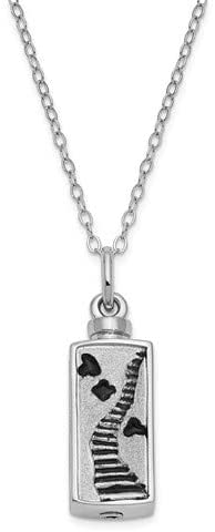 Stairway To Heaven Ash Holder Pendant Necklace, Rhodium-Plated Sterling Silver, 18" (31x12MM)