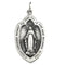 14k White Gold Badge Shaped Miraculous Medal (18x12 MM)