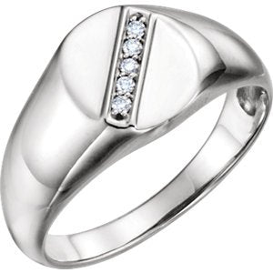Men's Diamond Journey Ring, Rhodium-Plated 14k White Gold (.08 Ctw, G-H Color, I1 Clarity)