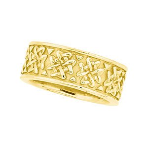 8.25mm 10k Yellow Gold Woven Design Band, Size 8