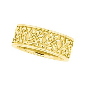 8.25mm 14k Yellow Gold Woven Design Band, Size 5