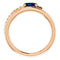 Blue Sapphire and Diamond Bypass Ring, 14k Rose Gold (.125 Ctw, G-H Color, I1 Clarity), Size 6.25