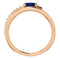 Chatham Created Blue Sapphire and Diamond Bypass Ring, 14k Rose Gold (.125 Ctw, G-H Color, I1 Clarity)