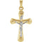 Two-Tone INRI Crucifix 14k Yellow and White Gold Pendant (22X15MM)