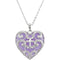 Sterling Silver and Purple Heart Cross Necklace 18"