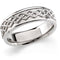 Celtic Design 7mm Comfort-Fit 14k White Gold Band, Size 11