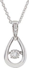 Mystara Diamond Teardrop Pendant Necklace in 14k White Gold, 18" (.07 Cttw)