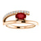 Chatham Created Ruby and Diamond Bypass Ring, 14k Rose Gold (.125 Ctw, G-H Color, I1 Clarity)