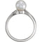 Platinum White Freshwater Cultured Pearl Ring (7.00-7.50 mm) Size 7.25