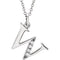 Diamond Initial 'w' Lowercase Letter Rhodium-Plate 14k White Gold Pendant Necklace, 16" (.025 Ctw GH, I1)