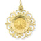 Rhodium Plated 14k Yellow Gold Our Lady of Fatima Medal (18.5 MM)