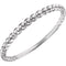 Beaded 1.7mm Stacking Ring, Rhodium-Plated 14k White Gold