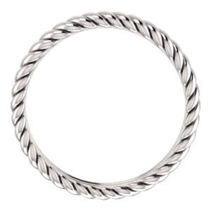 Platinum 3.75mm Comfort-Fit Rope Pattern Band, Size 11.5