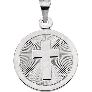 Sterling Silver Confirmation Cross Pendant Medal (19 MM)